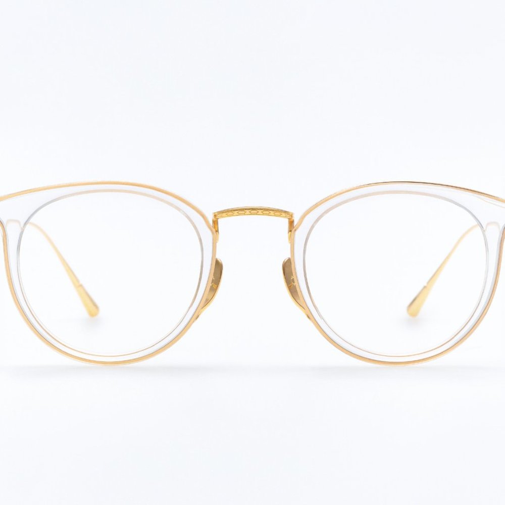 Kame ManNen 11 11 Transparent Gold Glasses